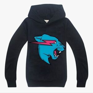 Black Mr. Beast Hoodie with Panther Graphic